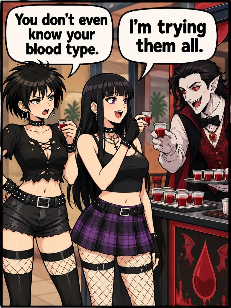 Free Samples comic artwork in the Mall Goth Massacre universe
